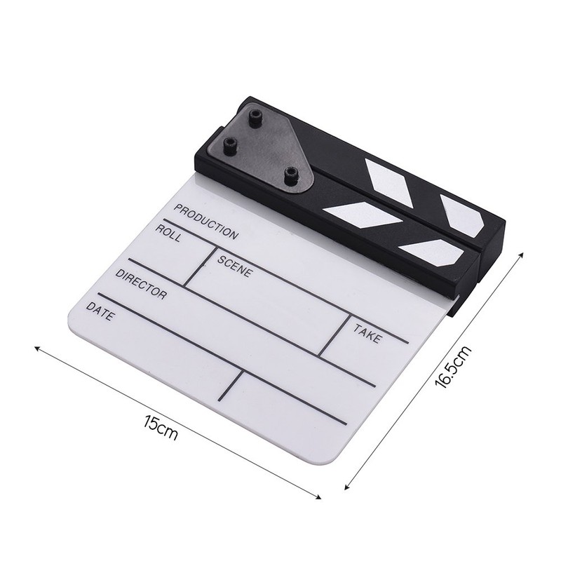 Compact Size Acrylic Clapboard Dry Erase TV Film Movie Director
