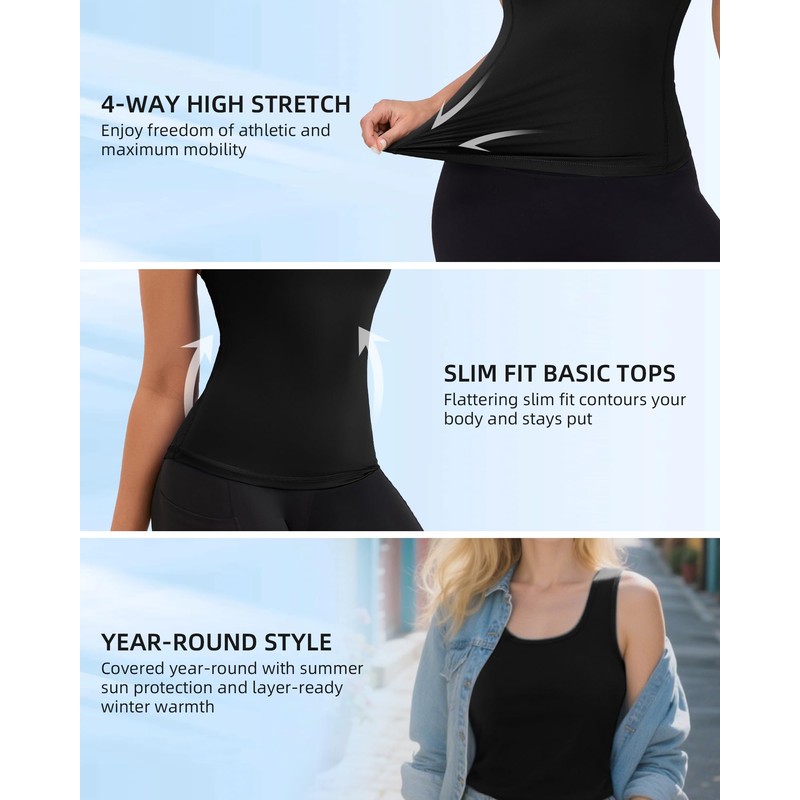 SPVISE 3 Pack Racerback Athletic Tank Tops for Women Workout