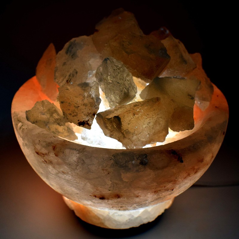 Large 7" 8.2lb Pink Himalayan Salt Crystal Lamp Fire Bowl