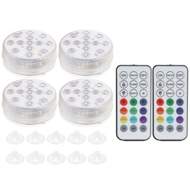 4Pcs 16 Colors RGB Underwater Lamp Remote Control Swimming Pool Light Fish Tank Fountain Decors
