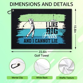 WUUCKOO I Like Big Putts and I Cannot Lie Golf Towel, Funny Golf Towels for Golf Bags with Clip, Golf Accessories for Men Women, Golf Lover Gifts, Golf Gifts for Golfer Golf Player Golf Fan Golf Club