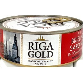 Riga Gold Fried Brisling Sardines In Tomato Sauce Chunky Style 8.47oz(Pack of 24