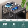Yoobure Nightstand with Charging Station, LED Night Stand with Fabric