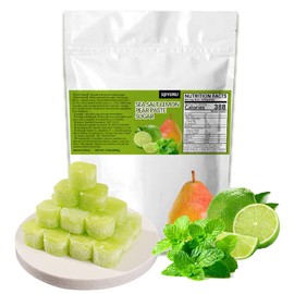 SIJIYUNLI-Sea salt lemon pear paste sugar 200g/7.05oz Add lemon juice and snow pear juice, a new taste experience of salty and sweet. The hard candy added with mint is more suitable for the hot summer and dry autumn seasons, with a refreshing and sweet taste.