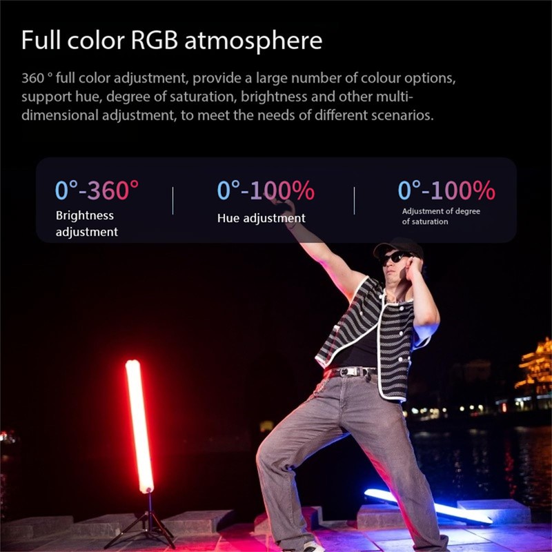 INKEE GC30C 30W RGB Inflatable LED Tube Light, Magnetic Portable