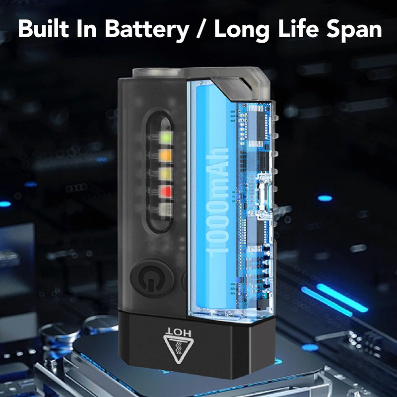 Mini Flashlight Portable Rechargeable Buzzer Alarm Keychain Light for Camping
