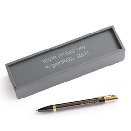 THINGS REMEMBERED Engraved Reflections Gunmetal & Gold Ballpoint Pen and Box (Free Customization)