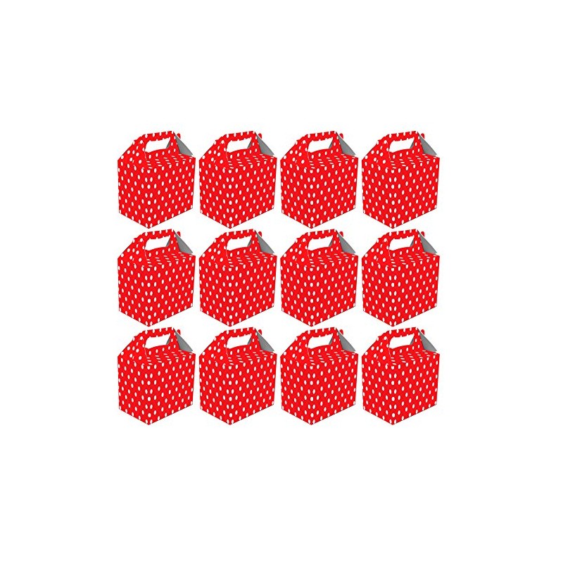 VALUE PACK 12 x Red Polka Dot Paper Lunch Box