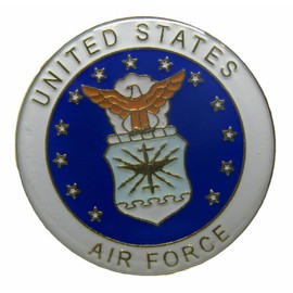 United States Air Force Emblem 1-1/8" Flag Circular Hat Cap lapel Pin