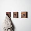 WOODS Square Wooden Coat Hooks, Handmade in Bavaria, Individually or