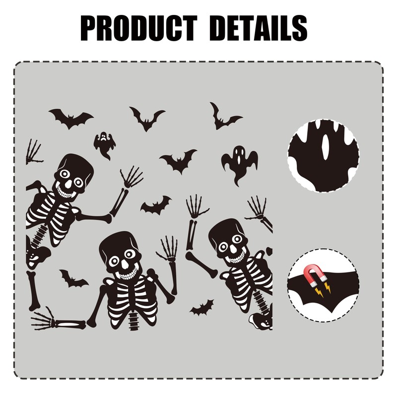 Halloween Dishwasher Magnets Dancing Skeleton Ghost Bat Decor