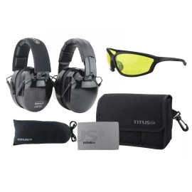 TITUS® TITUS B4 Hearing Protection Shooting Gun Range ANSI OSHA Noise Reduction Earmuff - Yellow, 32db Original Plain