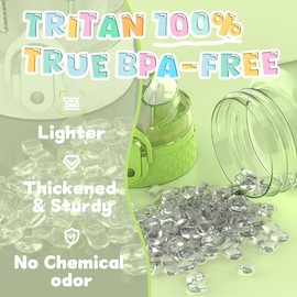 OLDLEY 12oz Kids Water Bottle for school Girls Boys, Motivational Water Bottles With Silicone Straw, Leak-Proof Tritan BPA-Free, Reusable water bottles for kids, Parrott Green