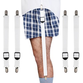 World's Best Shirt Stays for Men Police and Military-Heavy Duty-Made in USA (Original Style in White, Select Series) 1 Pair of Shirt Keepers/Garter