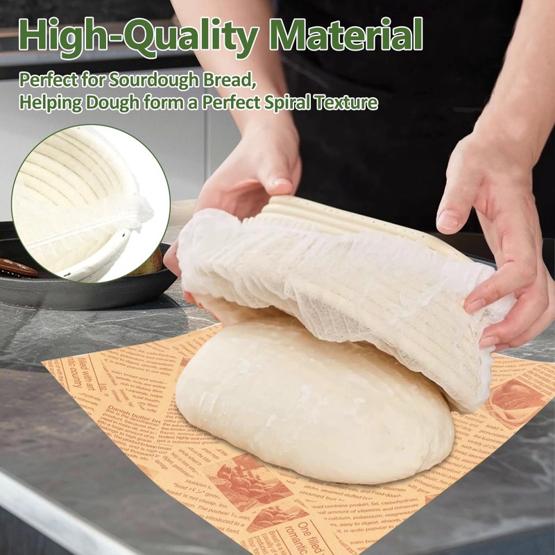 200 Pack Banneton Bread Proofing Basket Liner,21" Bread Bowls Liner