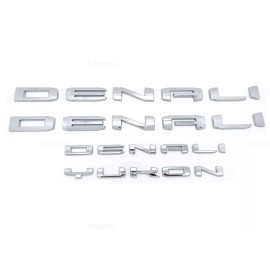 GMC Chrome Door Rear DENALI Yukon Emblems Letters KIT 2021-2025 GMC Yukon Yukon XL