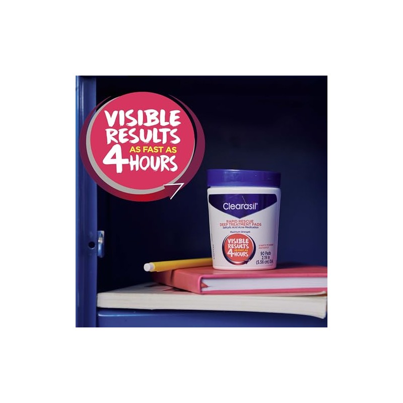 Clearasil Rapid Rescue Deep Treatment Cleansing Pads, 90 Count