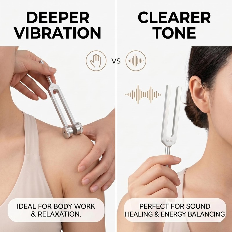 Tuning Forks for Healing Set, 128Hz 136.1Hz 432Hz 528Hz Weighted/Unweighted