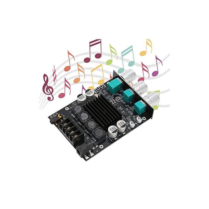 ZK-1002T BluetoothH 5.0 Amplifier Board, 2x100W Dual Channel HiFi Subwoofer