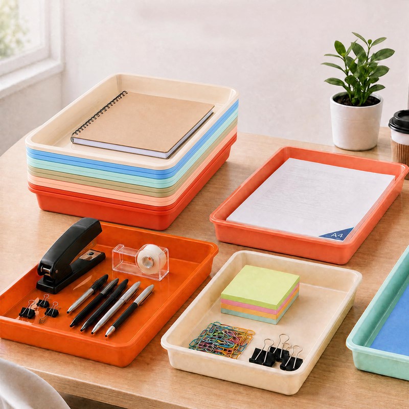 Defresit 12Pcs Letter Size Paper Trays for Classroom Flat Storage