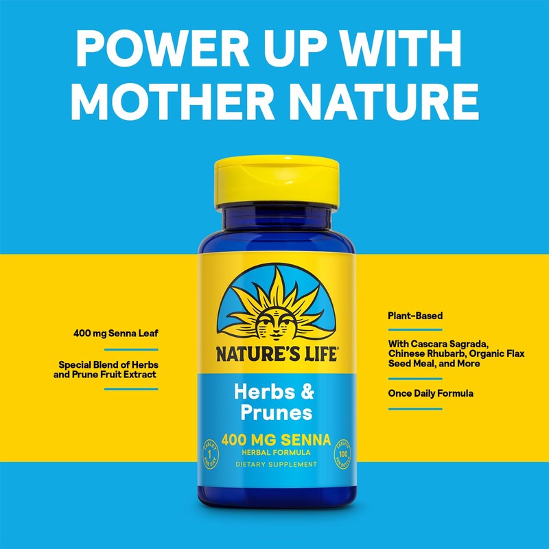 Nature's Life Herbs & Prunes - Herbal Supplements w/ 400mg