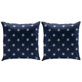 CHANGE MOORE 4th of July Decorations 18 x 18 Throw Pillow Cover 2pcs, Independence Day Memorial Day USA Patriotic Stripes Decorative Pillow Covers, American Cushion Covers for Couch Style H
