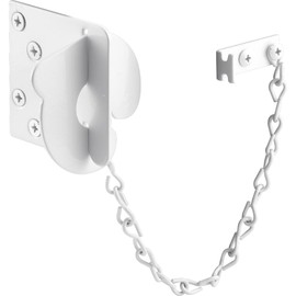 Prime-Line MP9493 Texas Security Bolt, 3 In., Stamped Steel, Painted White, Fits Swing-In Doors (Single Pack)