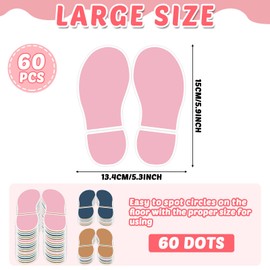 30 Pairs 60 Prints Removable Footprint Spot Decal Boho Classroom Shoes Floor Sticker Carpet Marker Boho Line up Footprint Sticker for Teacher Elementary Kindergarten Dance Studio Back to School Decor
