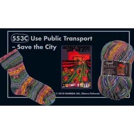 Sock Wool 100 g Opal Hundertwasser III Public Transport-Use-Save the City - 3202