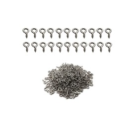 IDEALSV Small Screw Eye Pin (304) Stainless Steel 4mm x 8mm Eyelet Hook for Jewelry Tiny Hook Mini Screws Hooks Ring 300 Pcs