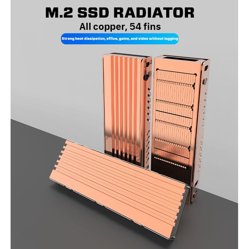 Pure Copper M.2 2280 SSD Heatsink M.2 Hard Drive Heatsink