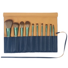 Soporte para brochas de maquillaje, organizador de brochas, estuche rodante, bolsa de cosméticos para viajes, bolsa portátil, bolsa rodante, bolsa de almacenamiento, bolsa de piel sintética con correa para cinturón, Azul Oscuro (New Dark Blue), Soporte p