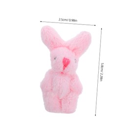 VICASKY 3pcs Dollhouse Rabbit Plushies Bunny Figurines Rabbit Figurine Micro Landscape Bunny Doll Food Dolls Car Rabbit Statues Doll House Kits Doll Accessories Girl Pink