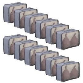 12 Pcs Packing Cubes Luggage Organizers Small Mesh Clothing Underwear Bag Foldable Laundry Bags for Travel Hiking Camping Backpacking