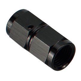 AC PERFORMANCE Aluminum Swivel Coupling Fuel Fittings Straight -6 AN Female to 6AN Female Flare Coupler Hose Union Adapter, 9/16 x 18 AN6 Thread Pipe Connector, Black