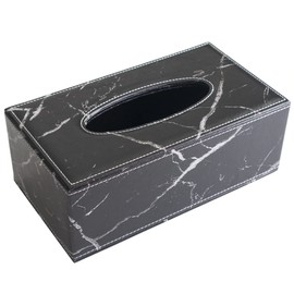 C-RAYS Marble Pattern Tissue Case Tissue Box Tabletop Stylish Interior Supplies (Black)
