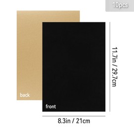 10 PCS Self Adhesive Felt Sheets, 8.3" x 11.8" Velvet Flock Backing Paper Liner Felt Wallpaper for Jewelry Drawer Craft Box Felt Liner (Black)
