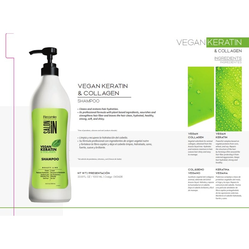 RECAMIER PROFESSIONAL SALON IN Acondicionador Vegano de Queratina y Colágeno