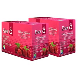 Ener-C Raspberry Multivitamin Drink Mix, 1000mg Vitamin C, Non-GMO, Vegan, Real Fruit Juice Powders, Natural Immunity Support, Electrolytes, Gluten Free, 30 Count (Pack of 2)