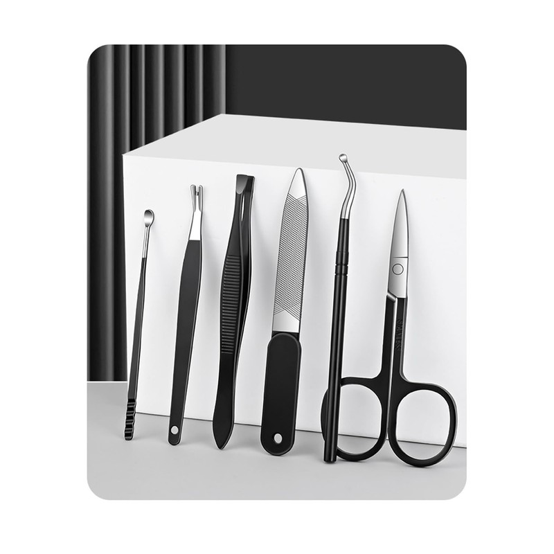 LisoLife 爪切りセット 爪切ネイルケア9セット 眉毛 ハサミ 毛抜き 耳かき多機能 ステンレス製 携帯便利 専用収納ケース付き爪切