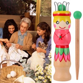 MILISTEN French Knitter Handy Knitting Spool with Needle Wood Yarn Wool Knitting Tool Doll Knitting Carfts Supplies