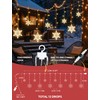 BEEWIN Christmas Snowflake Icicle Lights,8.2 FT 144 LED Curtain Lights