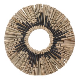 Seagrass Wall Mirror Hand Woven Decorative Round Seagrass Hanging Mirror for Entryway Bedroom Bathroom Original Color and Black