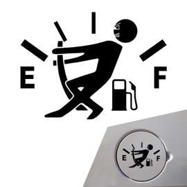 MOXRUQ Funny Fuel Tank Stickers, Vinyl Gas Tank Decal, Reflective Fuel Lid Decals, Self-Adhesive Fuel Gauge Empty Stickers, Auto Fuel Tank Cover Sticker, Universal Funny Signs Decal for Cars (Black)