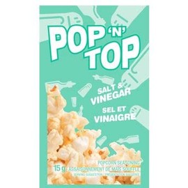 Pop n Top Popcorn Snack Seasoning 24x15g - Salt & Vinegar