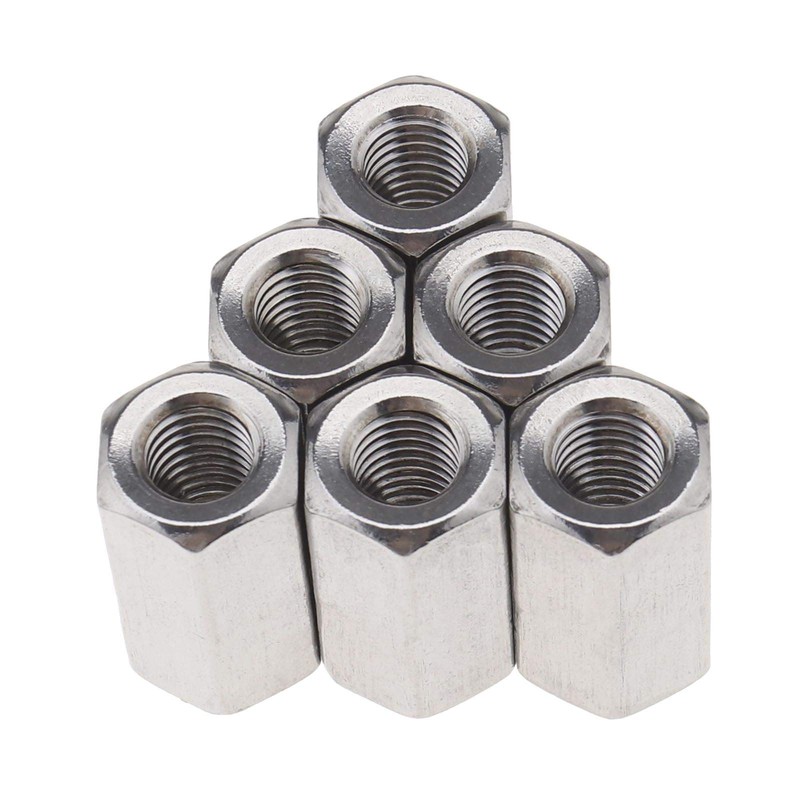 YINETTECH 10pcs Bolt Connector Set, Thread Straight Extension Hex Nut
