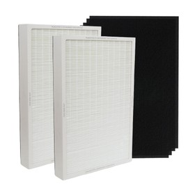 PUREBURG Replacement Filter Set Compatible with Vornado AQS25 & AQS35 Air Purifier Part MD1-0004 & MD1-0005,2-Pack H13 True HEPA Activated Carbon Pre-Filters Air Clean