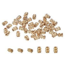 PATIKIL M1.2x2.5x2 mm Brass Threaded Insert, 50 Pcs Metric Knurled Nuts Heat Set Insert for Plastic 3D Printing Components