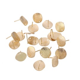 TEHAUX 20pc Alloy Flat Back Earrings with Holes Elegant Ear Jewelry Decor for Girls and Ladies for Birthdays Anniversaries and Special Occasions Golden Color