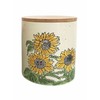 Gilded Sunflower Time Canister with Wood Lid 5"
